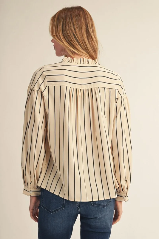 Beige Striped Blouse