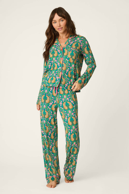 Cheetah Bonita Dreams Cheetah Print Long Sleeve PJ Set