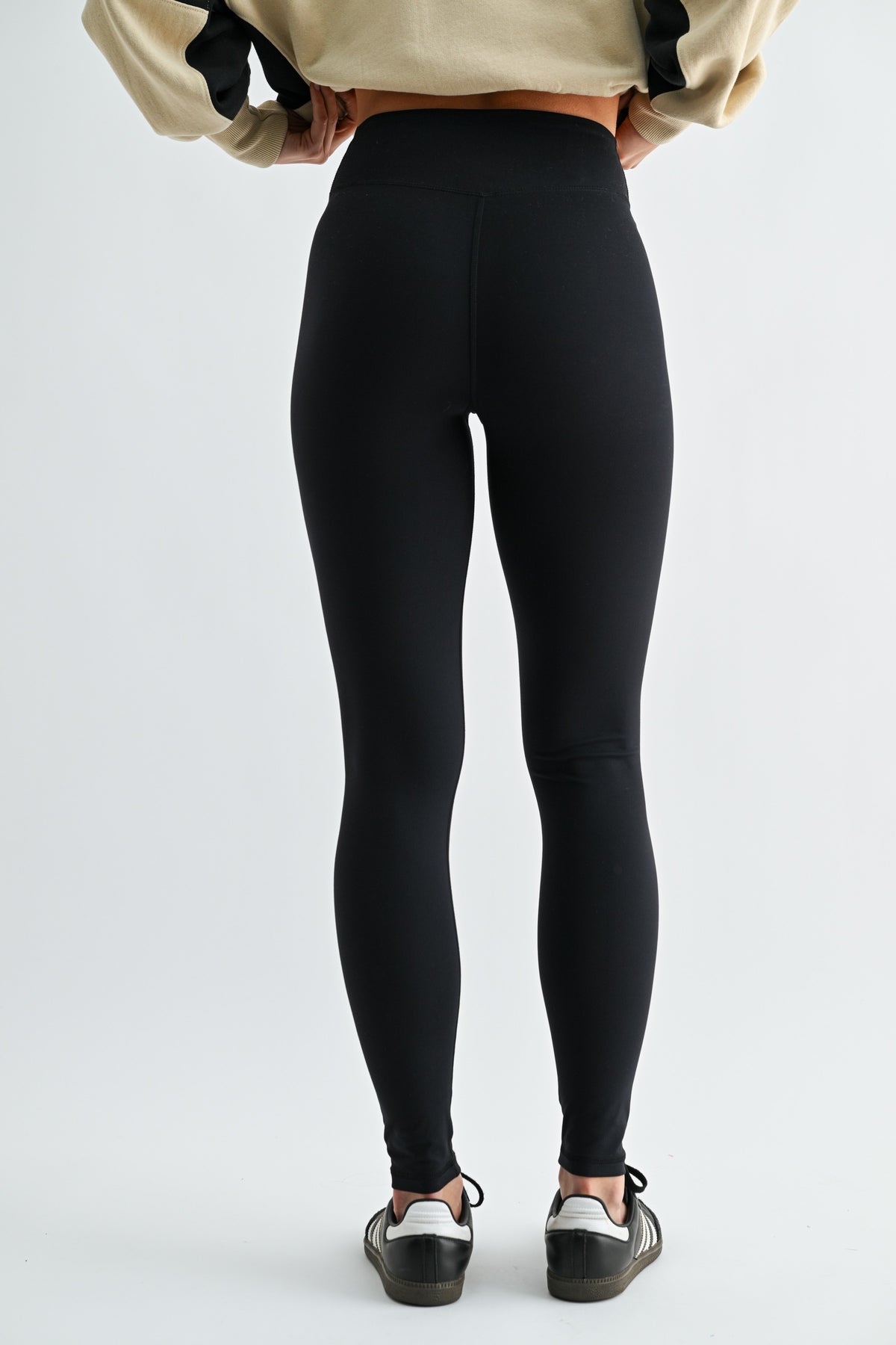 Venice Crossover Waist Leggings - Black