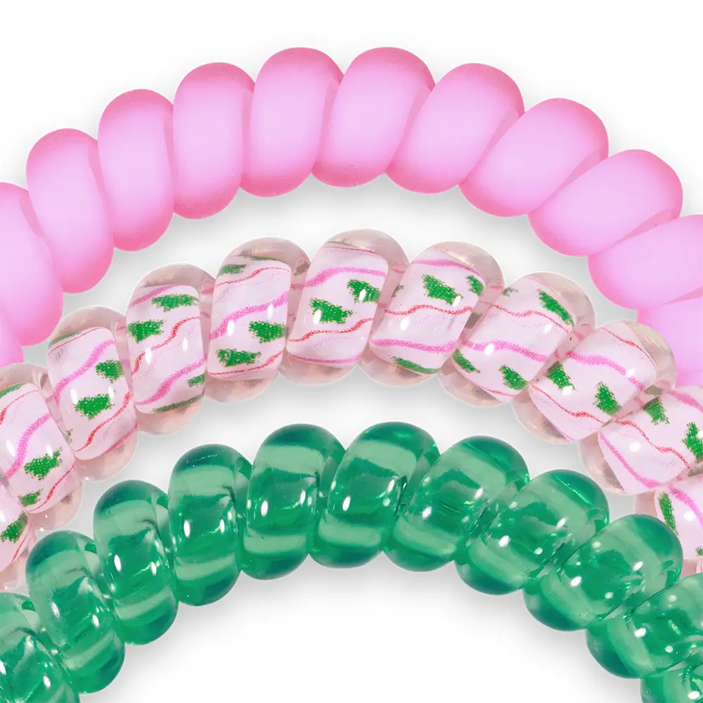 Spiral Hair Coils | Small | Merry Pinkmas Hair Ties