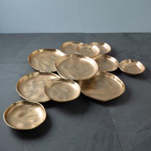 Eleven Plate Cluster Serving Tray - Gold