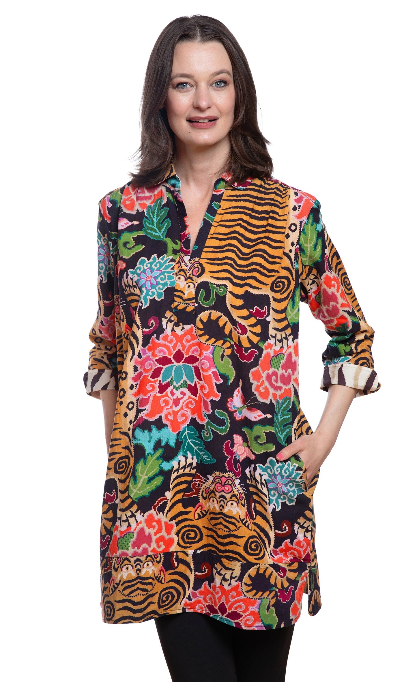 Vail Tunic - Tiger Rug Print