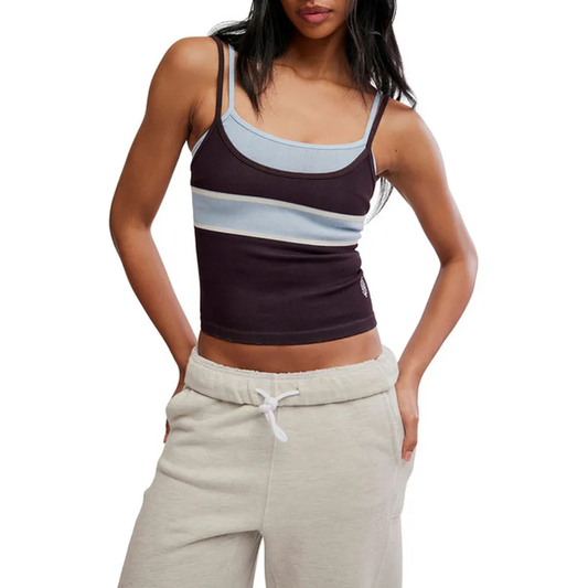All Clear Striped Coastline Cami - Chocolate Combo