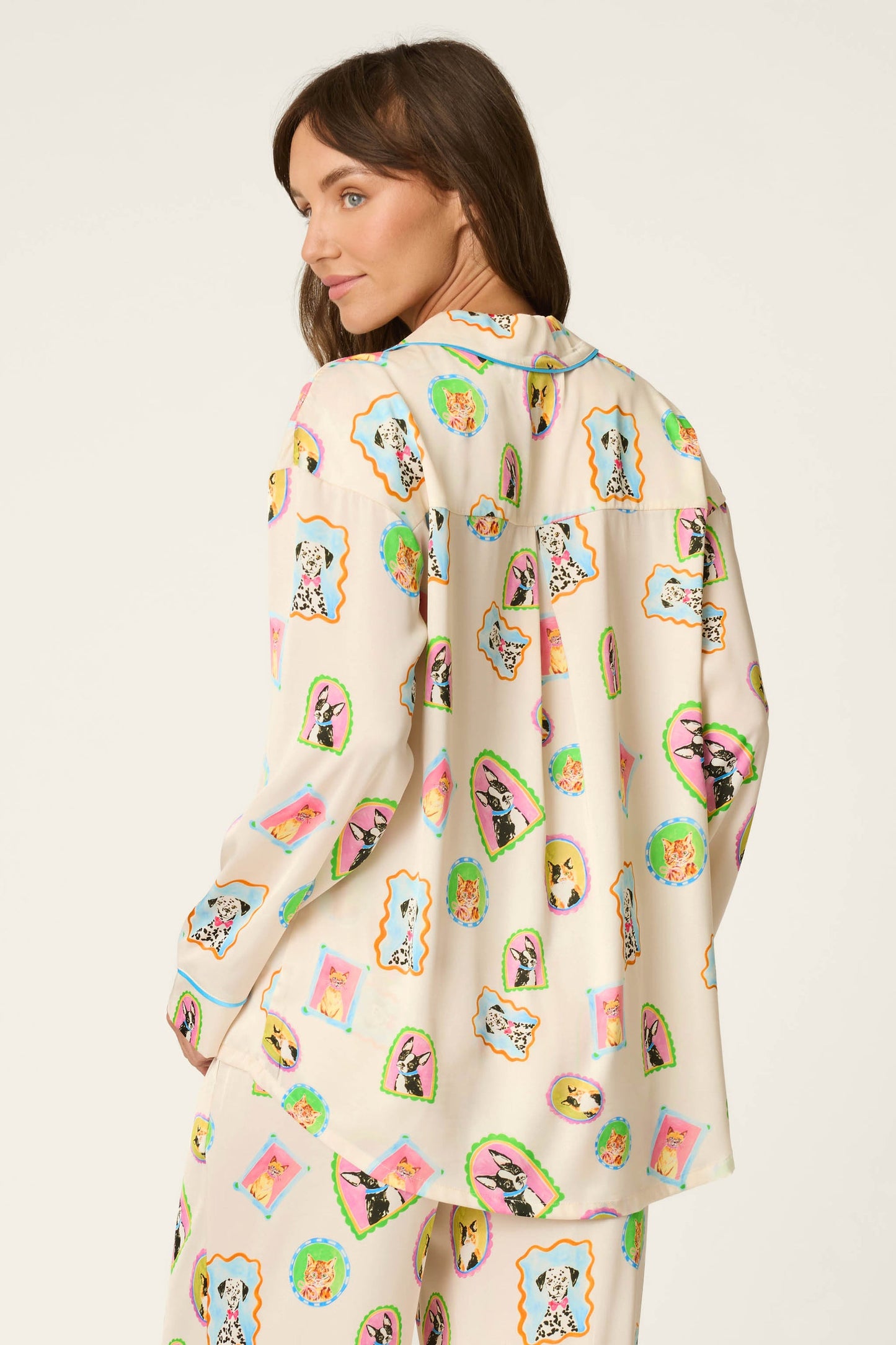 Picture Purrfect Pet Portrait Satin Pajama Top