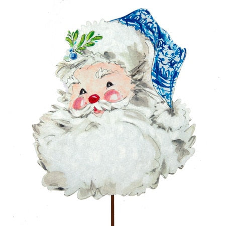 Santa Yard Stake - Blue