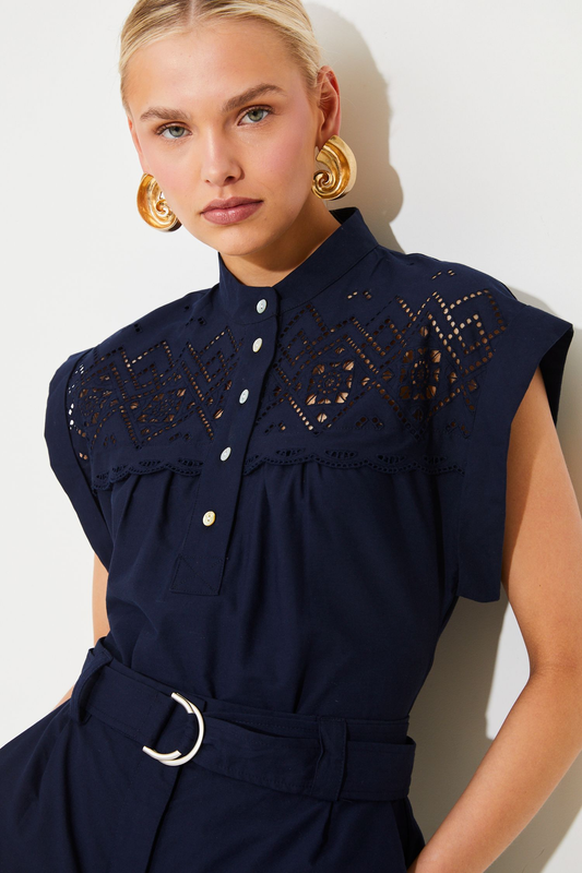 Ludy Blouse - Navy Bleu