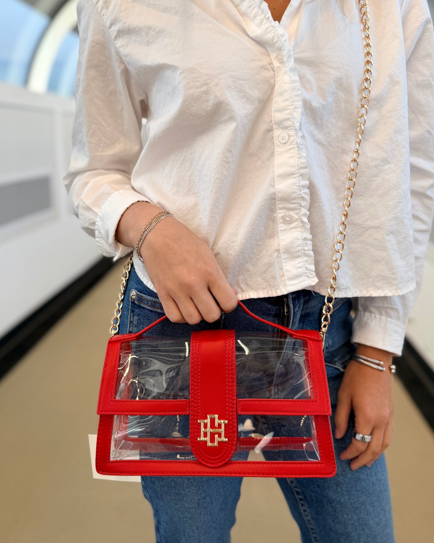 Grace Clear Bag - Red