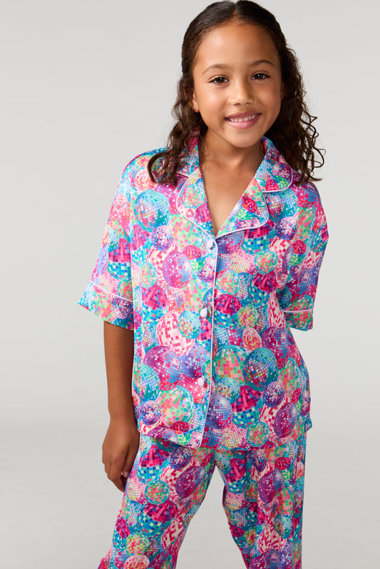 Disco Queen Short Sleeve Pajama Pant Set