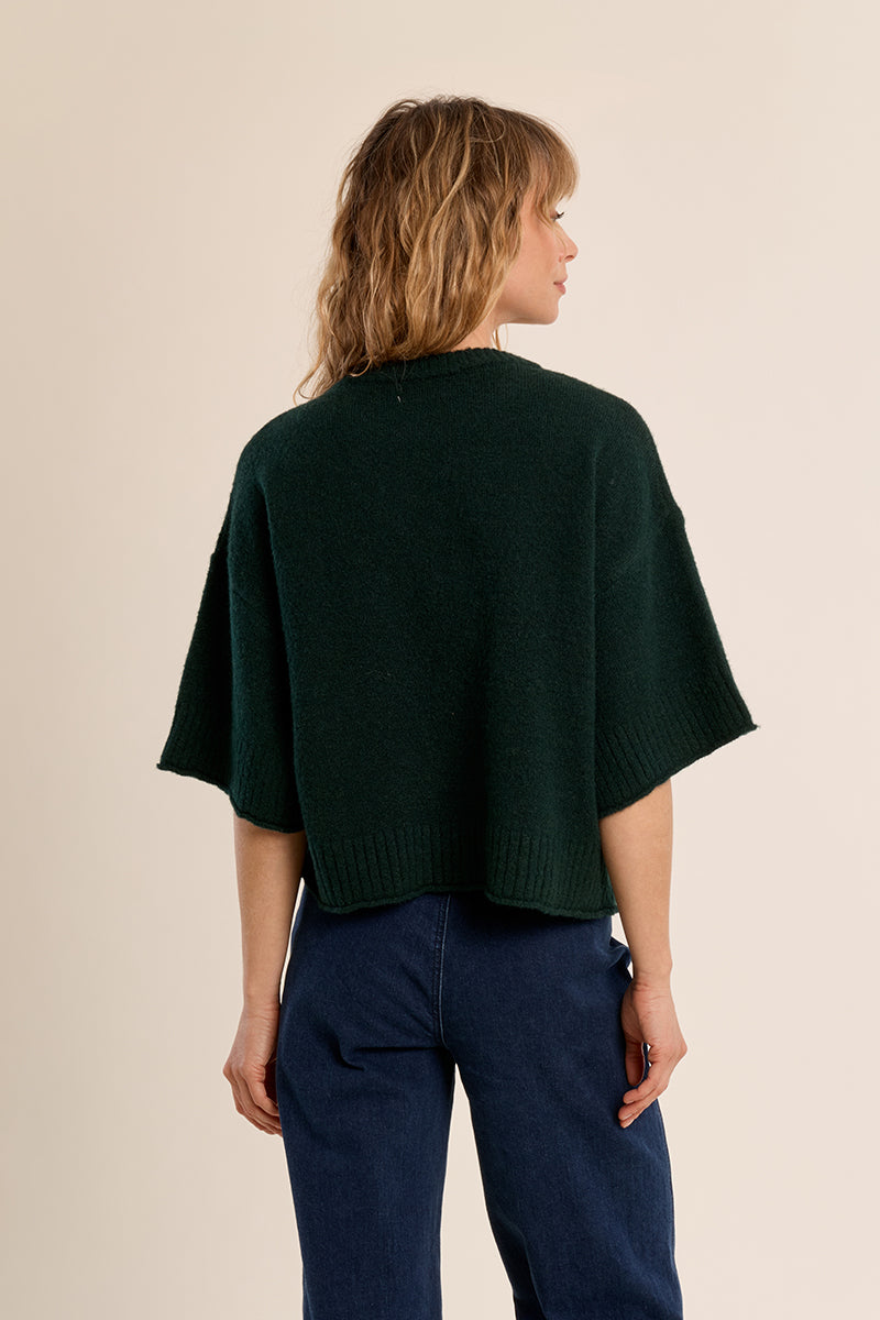 Oversized Sweater Tee - Forrest Green