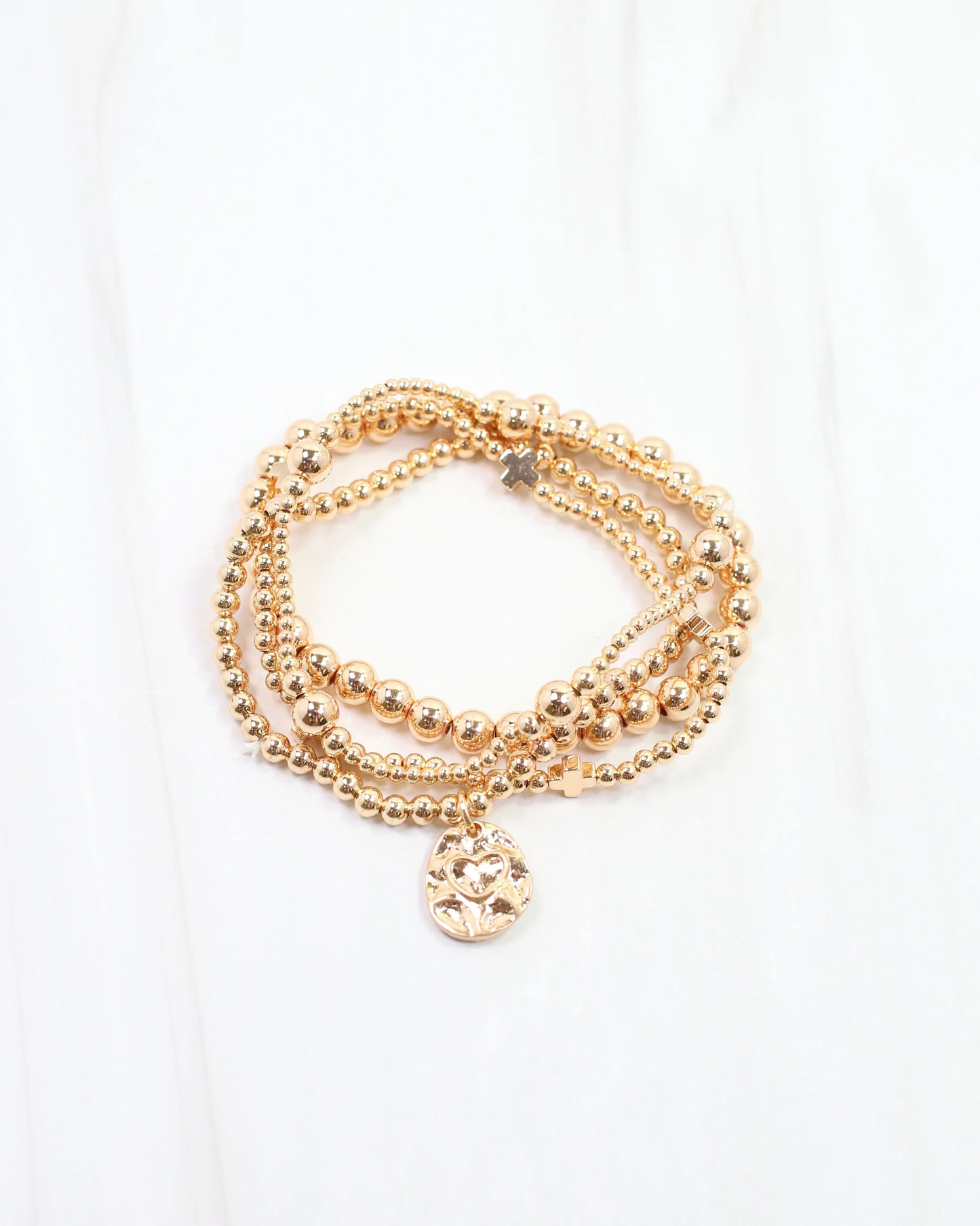 Gloria Beaded Cross Bracelet Set