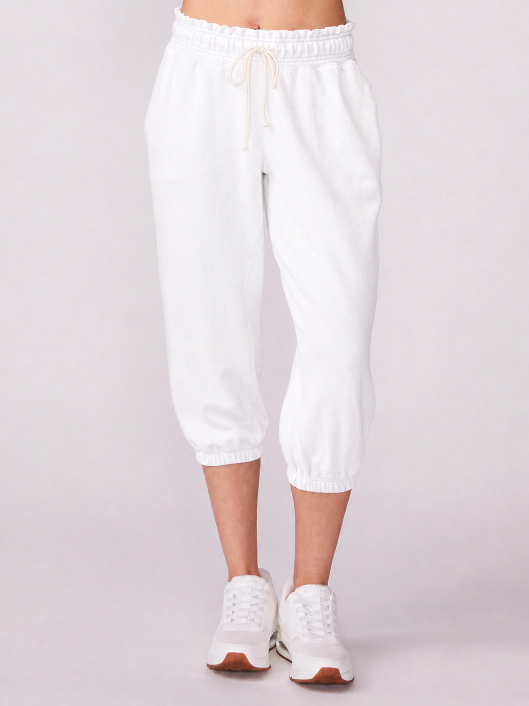 Cropped Jogger - White