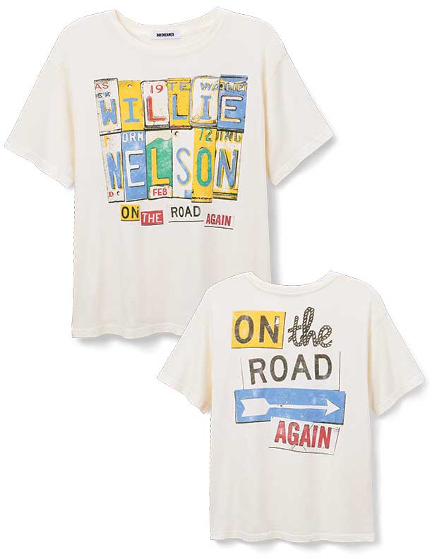 Wille Nelson On the Road Again Boyfriend Tee
