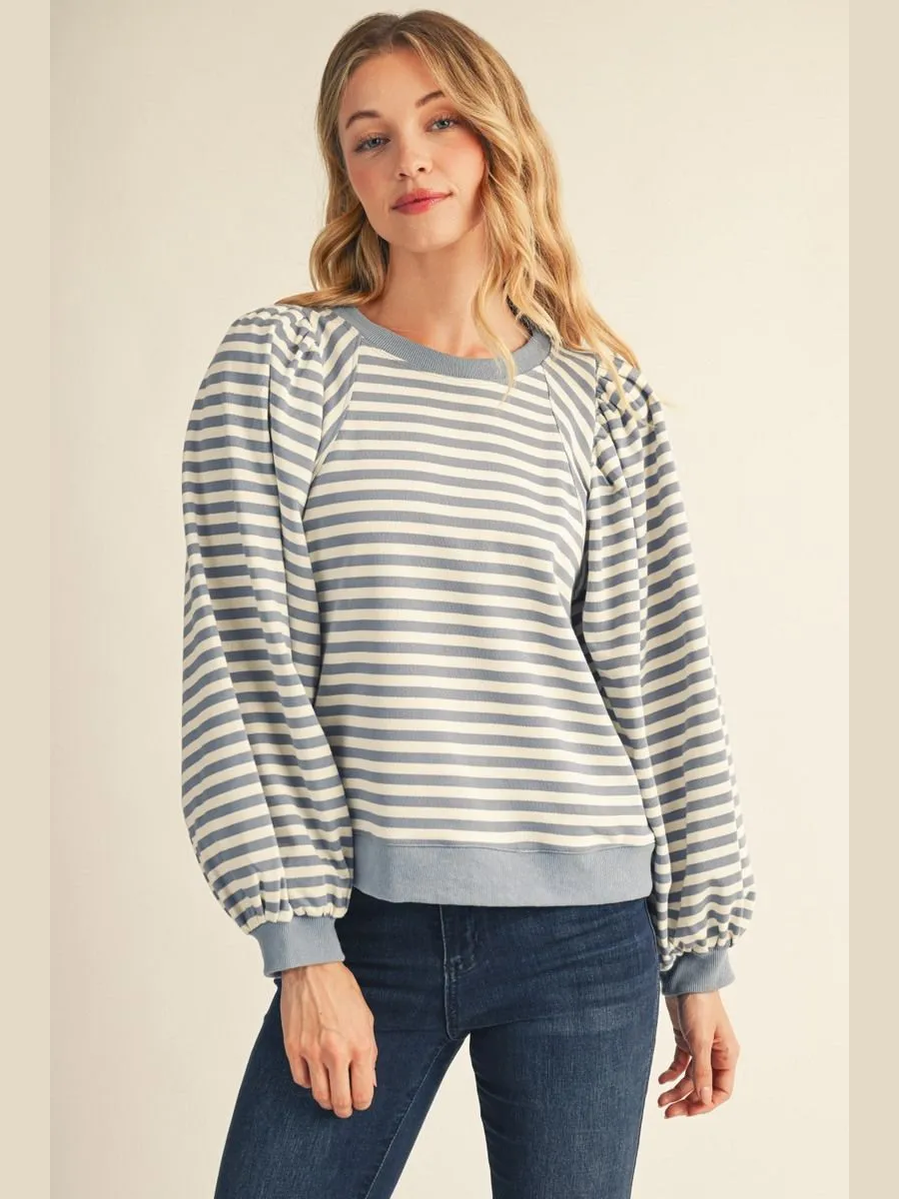 Denim Striped Top