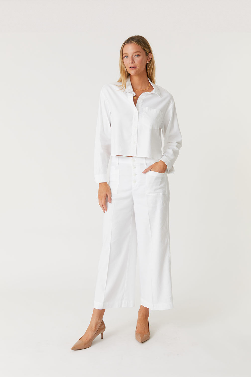 Sophia Wide Leg Pants - White