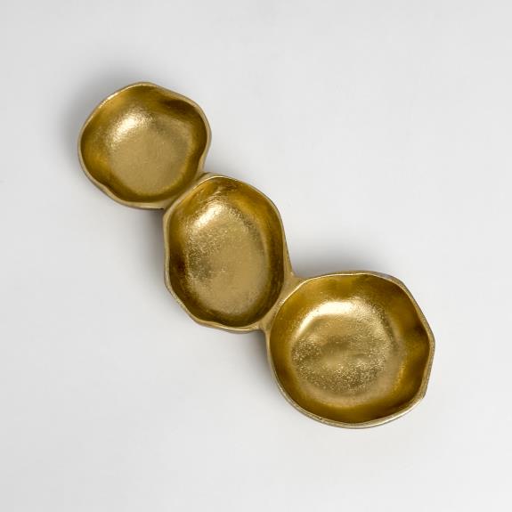 Gold Aluminum 3-Bowl Cluster