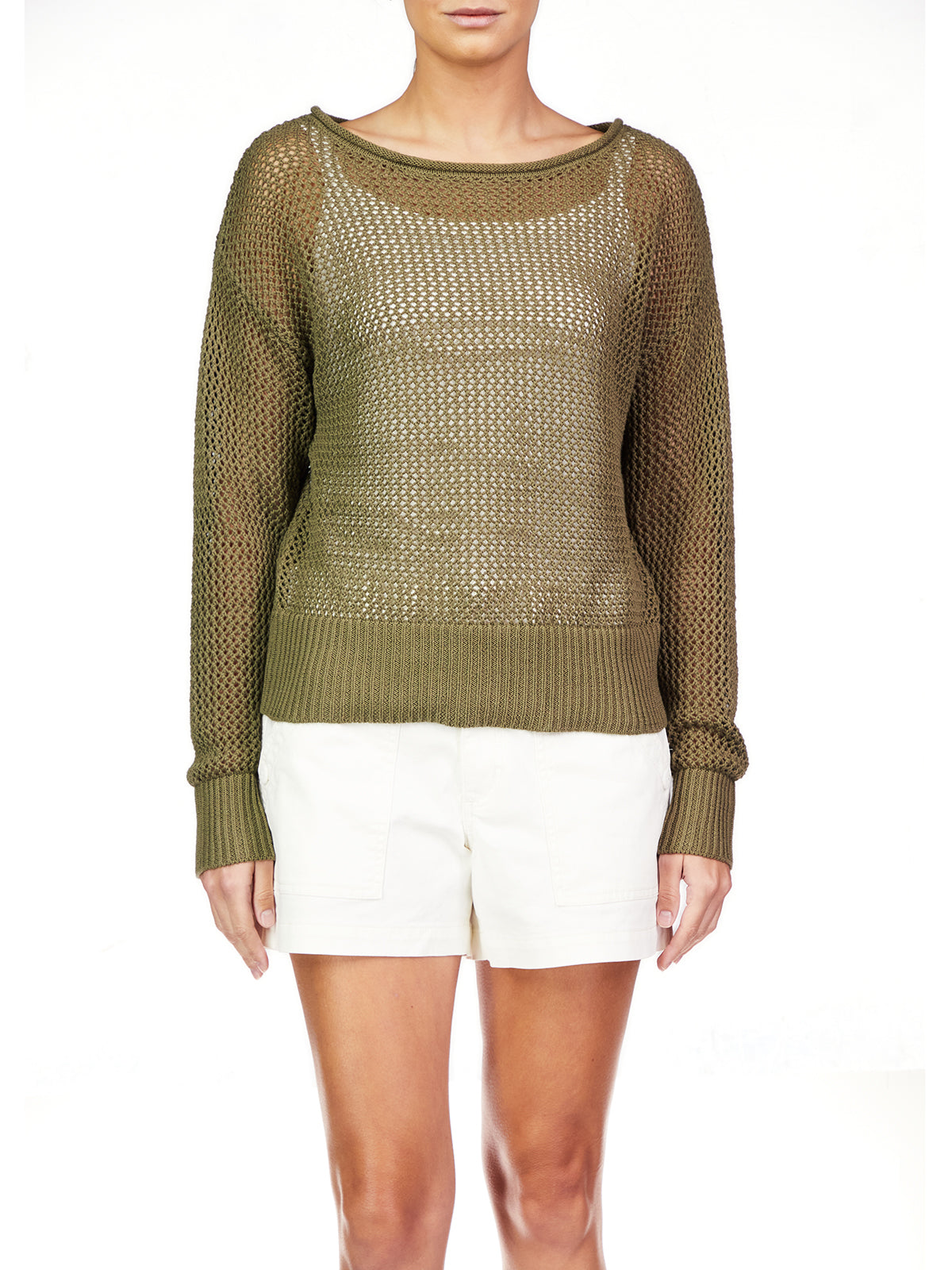 Open Knit Sweater - Burnt Olive