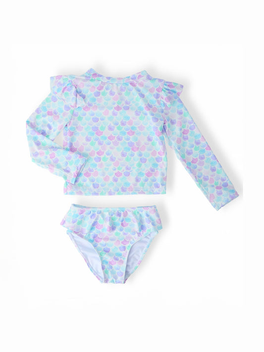 Mermaid Scales Rashguard Swimsuit Set