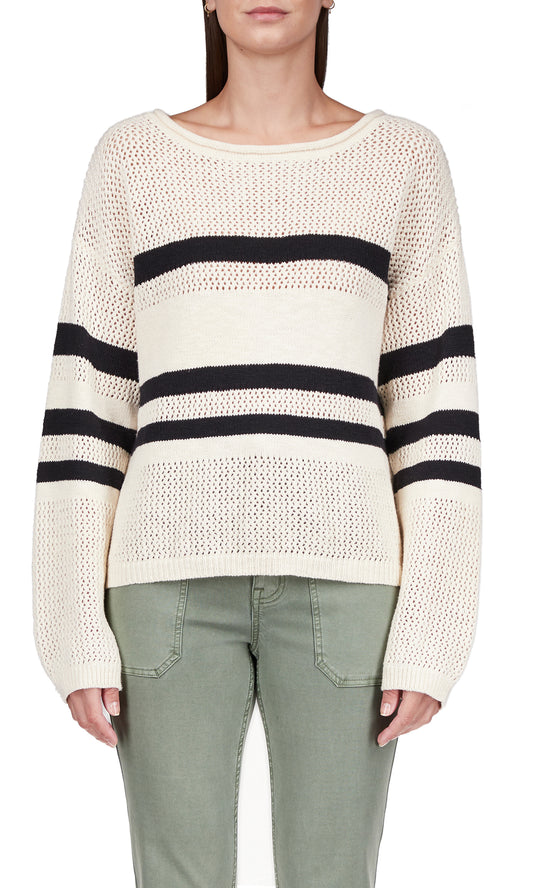 Sporty Stripe Knit Sweater