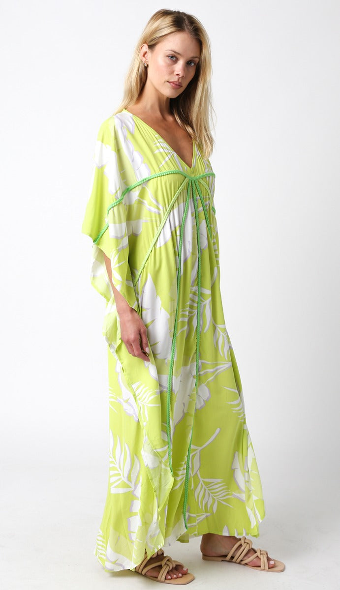 Lime Kimono Sleeve Dress