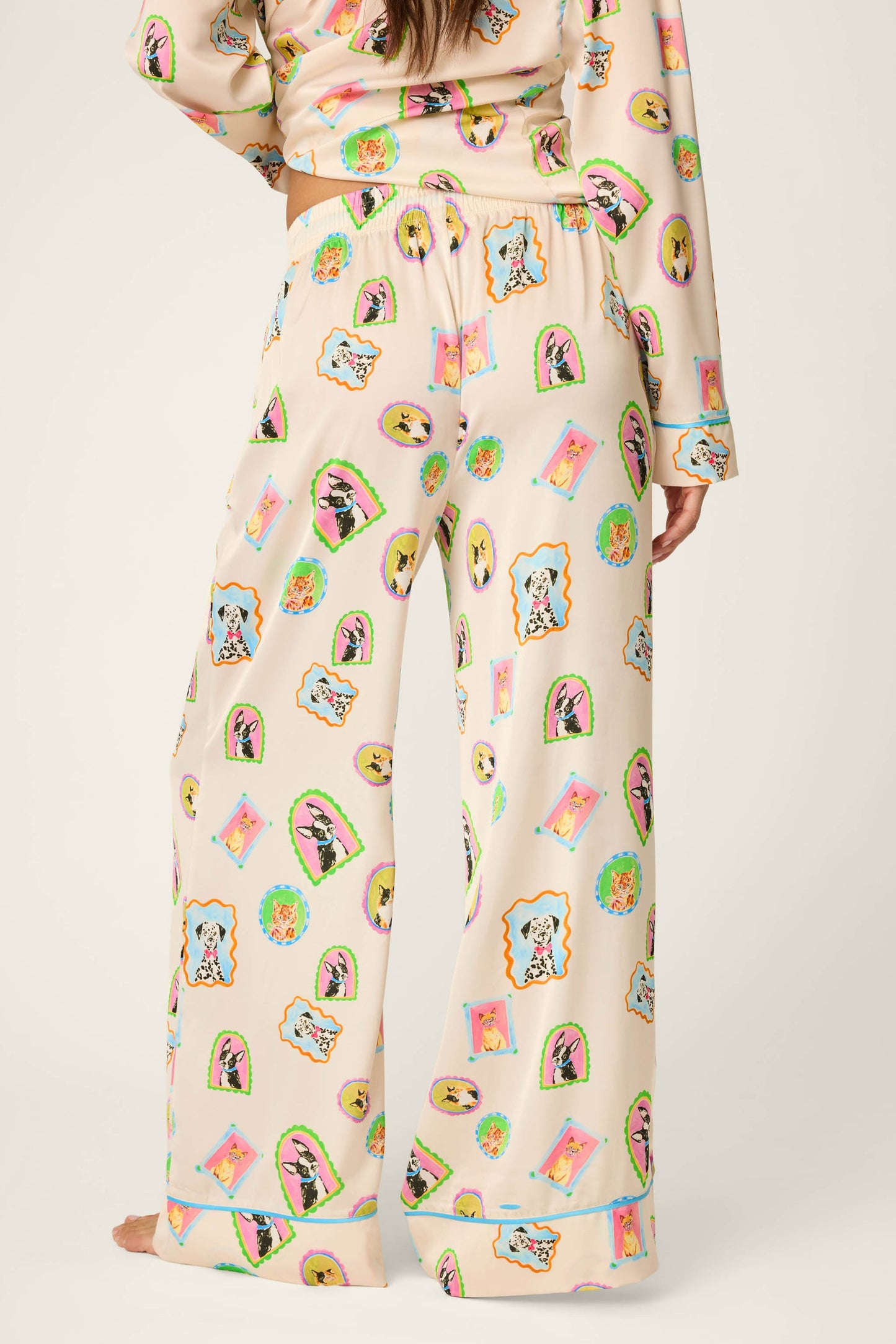 Picture Purrfect Pet Portrait Satin Pajama Pants