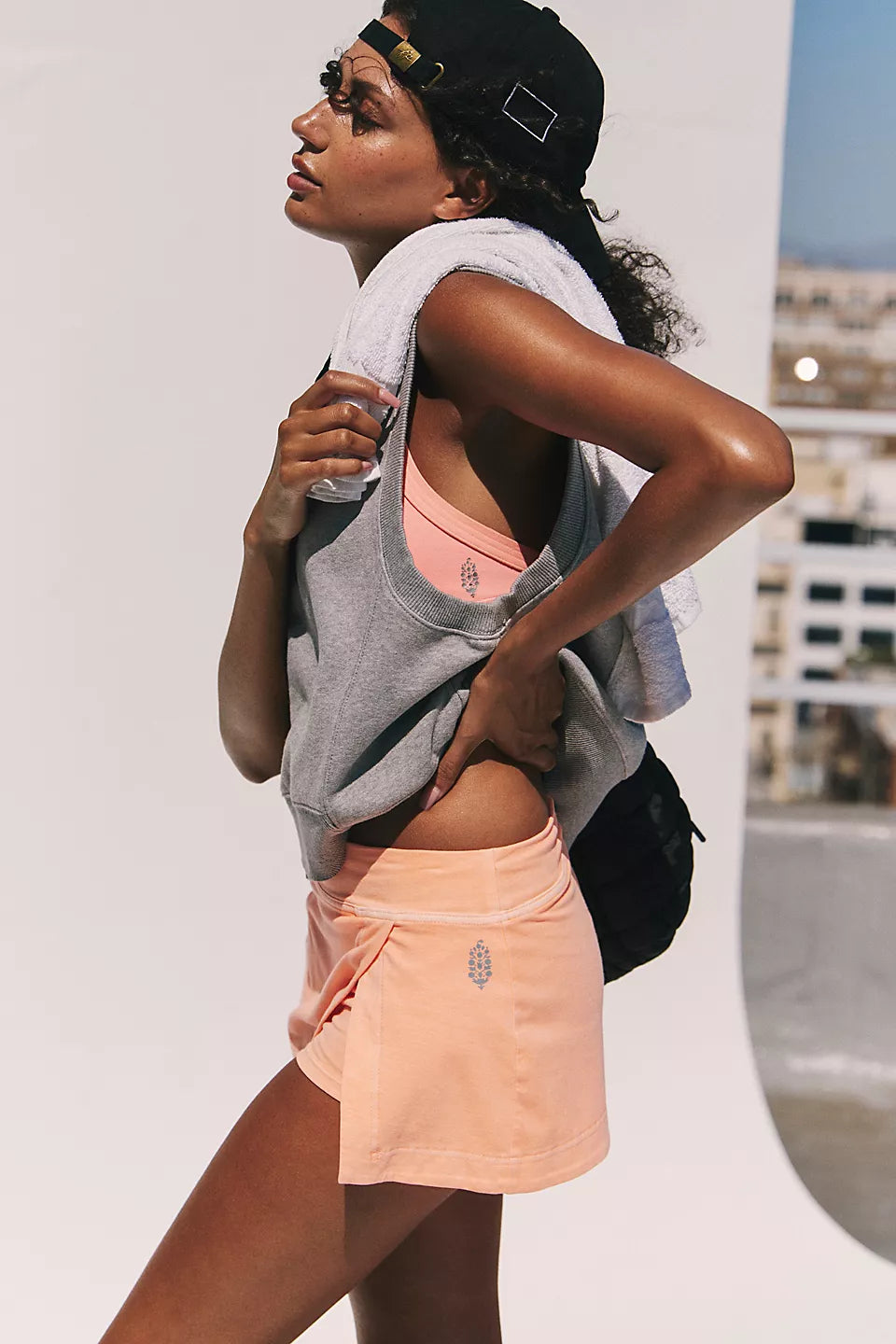Hot Shot Mini Skort -Pastel Peach