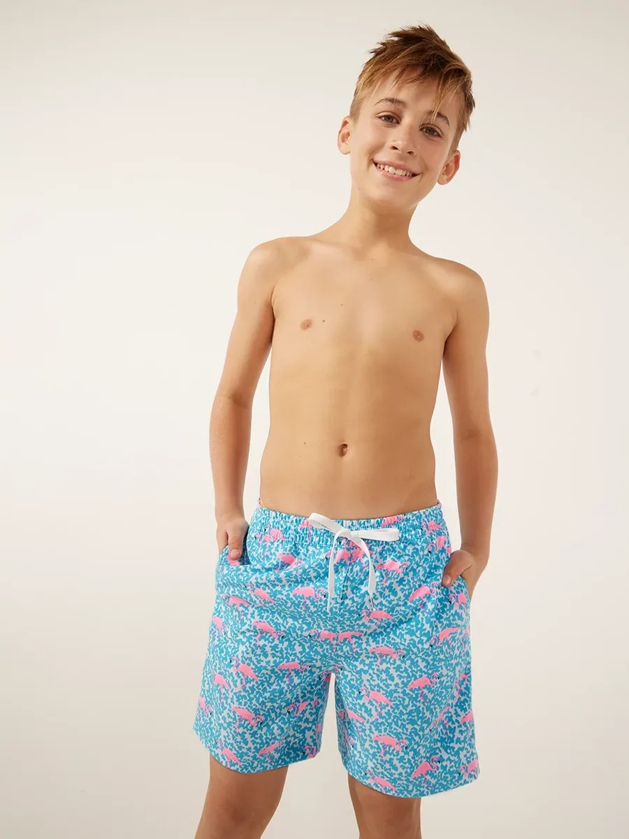 Domingos are for Flamingos Swim Trunks Youth Classic