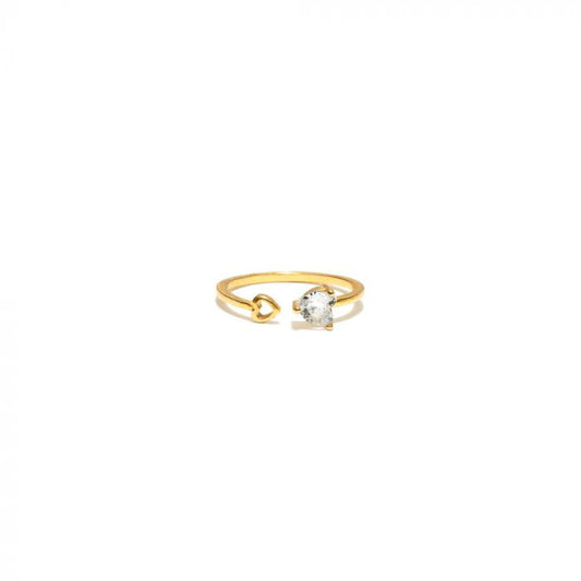 Open Band Ring With Heart Shape
