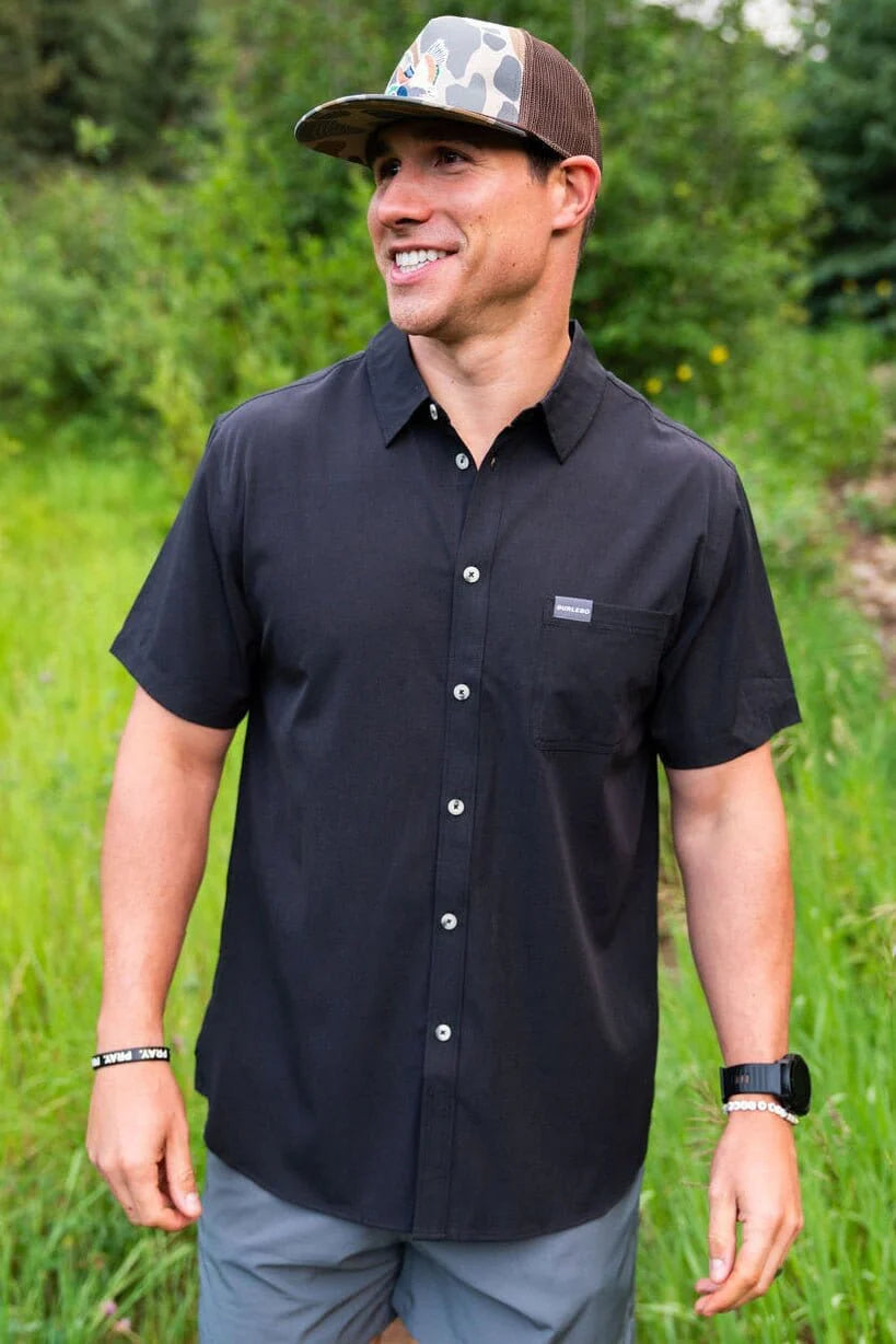 Performance Button Up - Heather Black