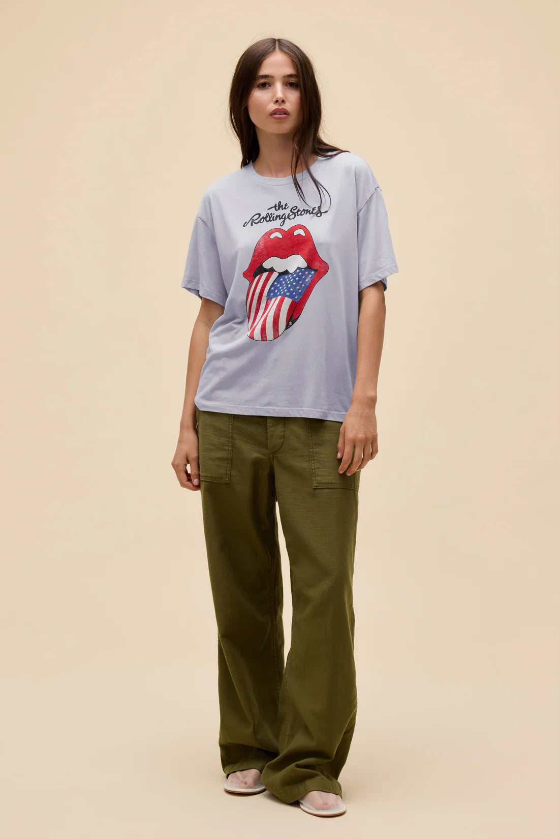 Rolling Stones Flag Tongue Burnout BF Tee