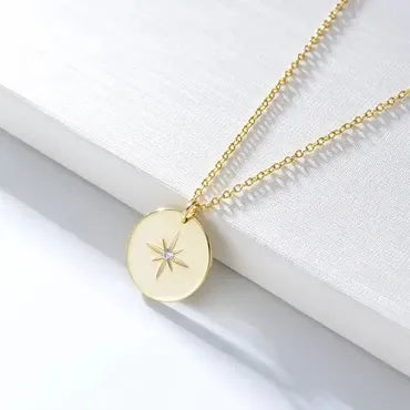 CZ Circle Charm Necklace