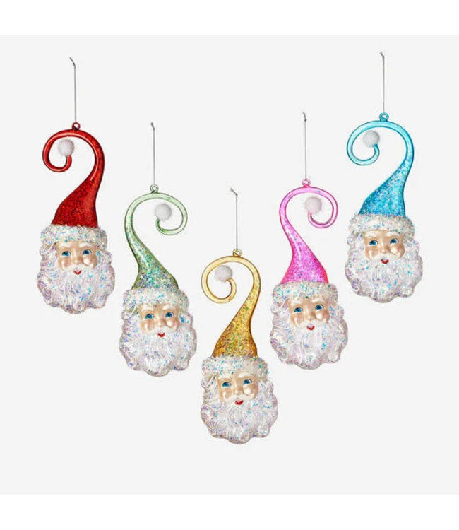 Santa Multi Colored Swirl Hat Ornament