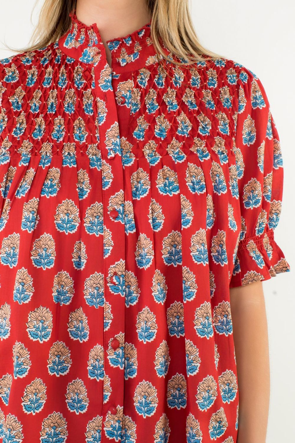 Flutter Sleeve Floral Detail Top