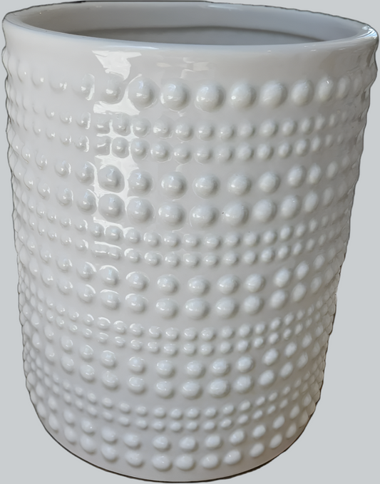 6.75" White Dots Utensil Vase - Stylish Kitchen Storage