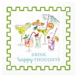 Paper Cocktail Napkin 20 Ct Drink Happy Thoughts Rosanne Beck