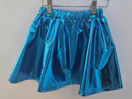 Aqua Metallic Skirt