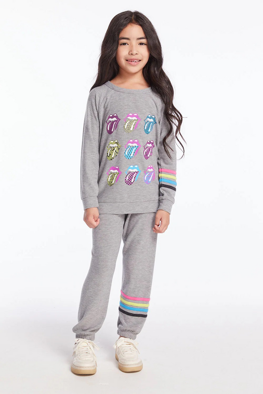 Rolling Stones Multi Logo Girls Long Sleeve