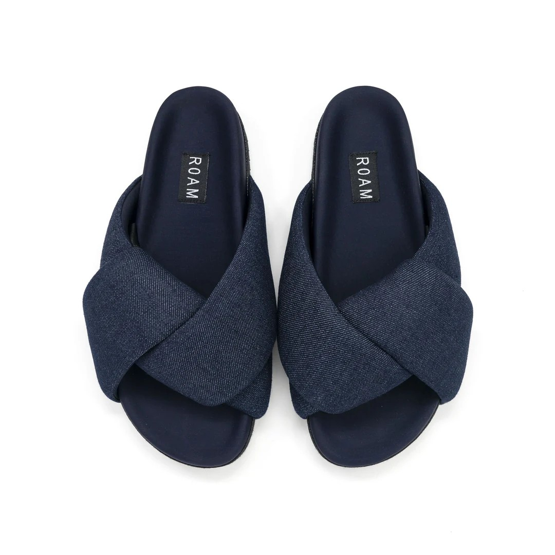 Foley Puffy Slides - Dark Denim