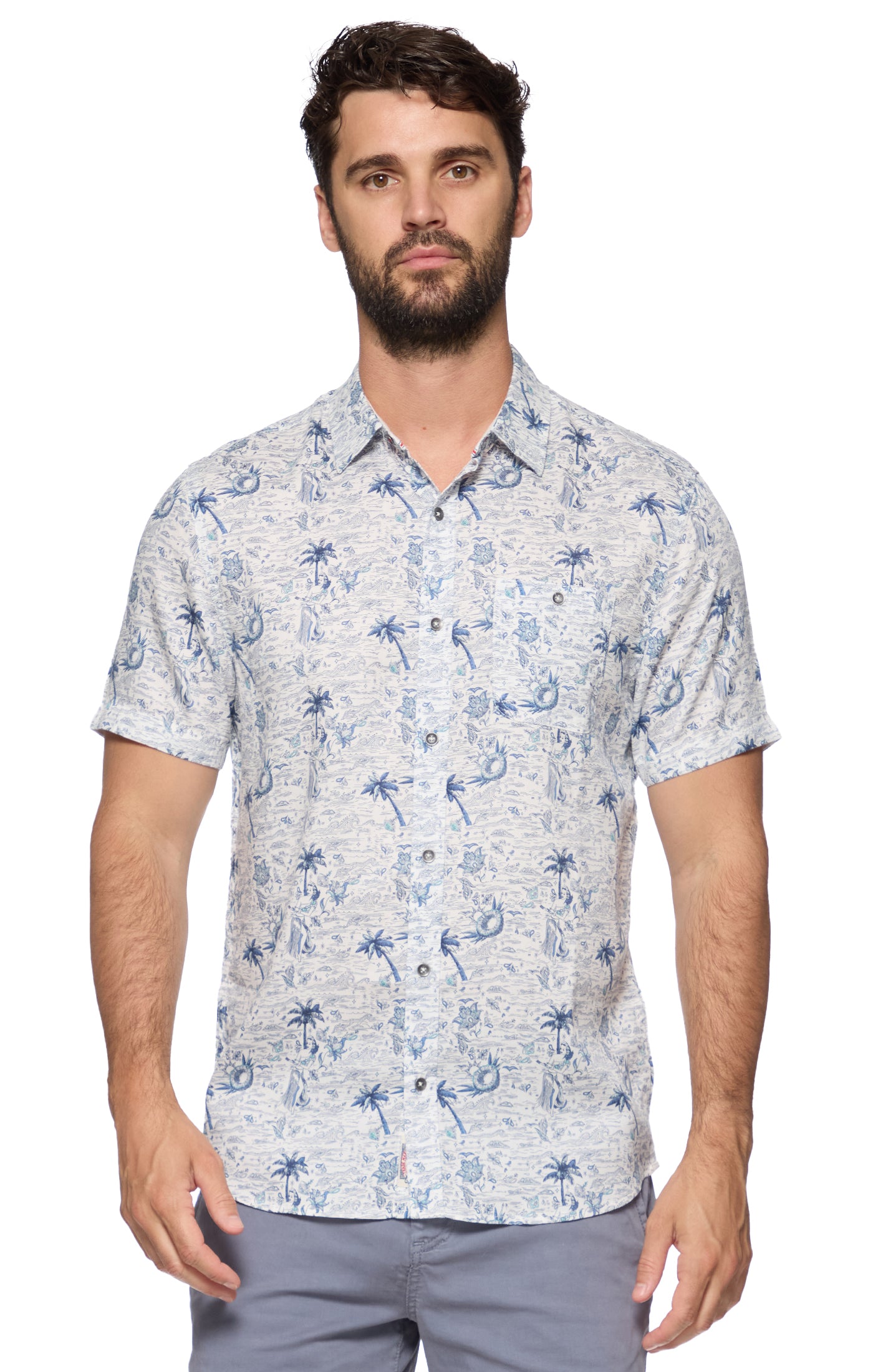 Somers Island Print Performance Button Down