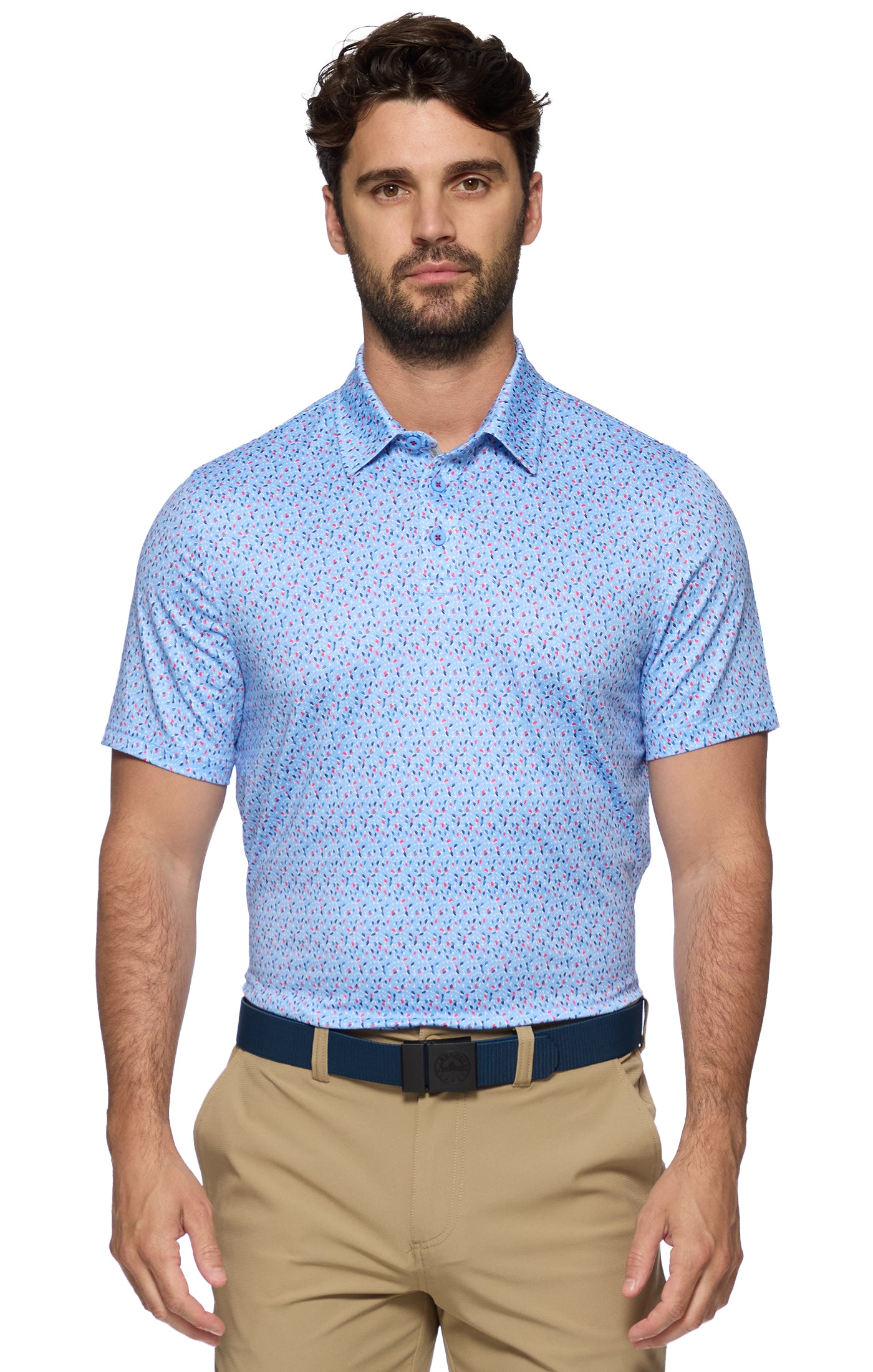 Santee Fern Print Performance Polo