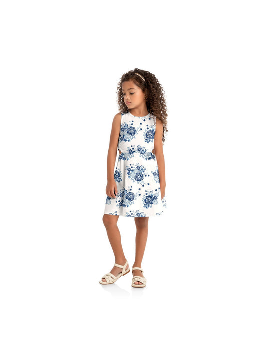 Blue Floral Swing Dress
