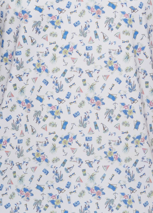 Opelika Beach Print Performance Polo