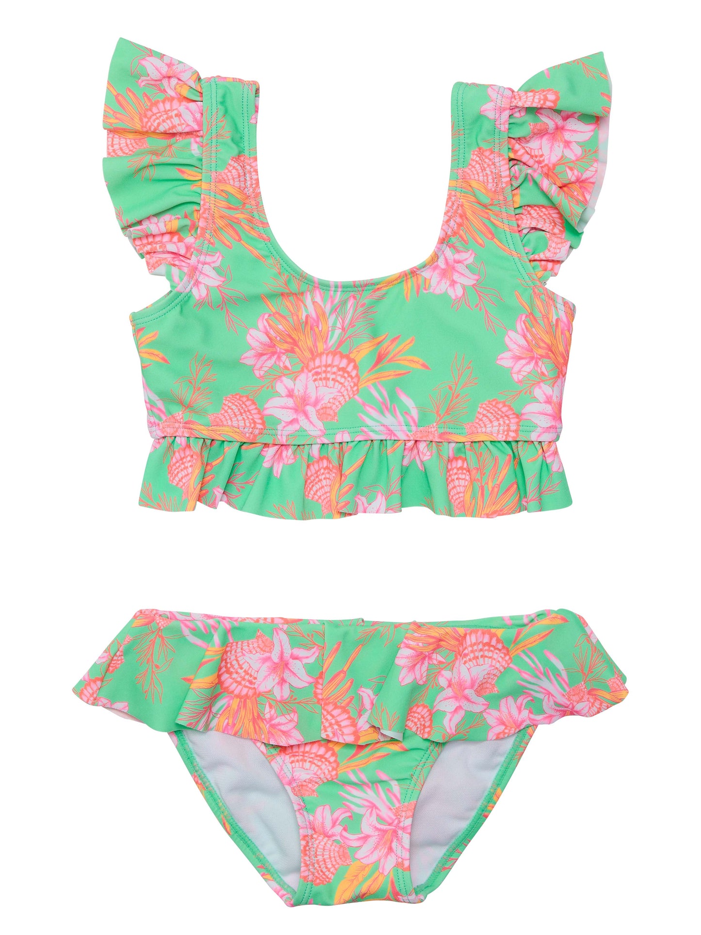 Coastal Shells Frilled Crop Bikini