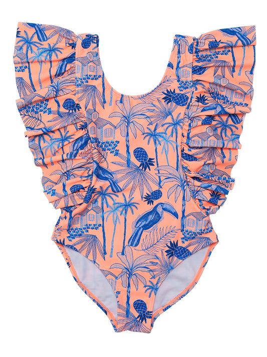 Tropicana Vacay Sustainable Wide Frill Swimsuit