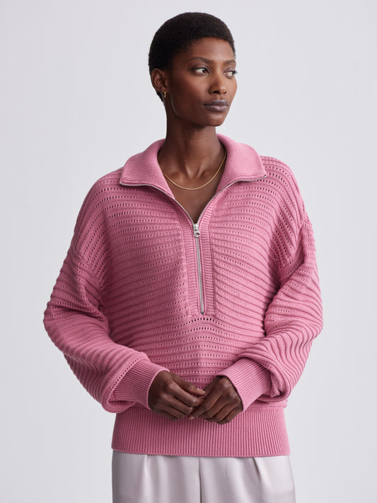 Tara Pointelle Half Zip