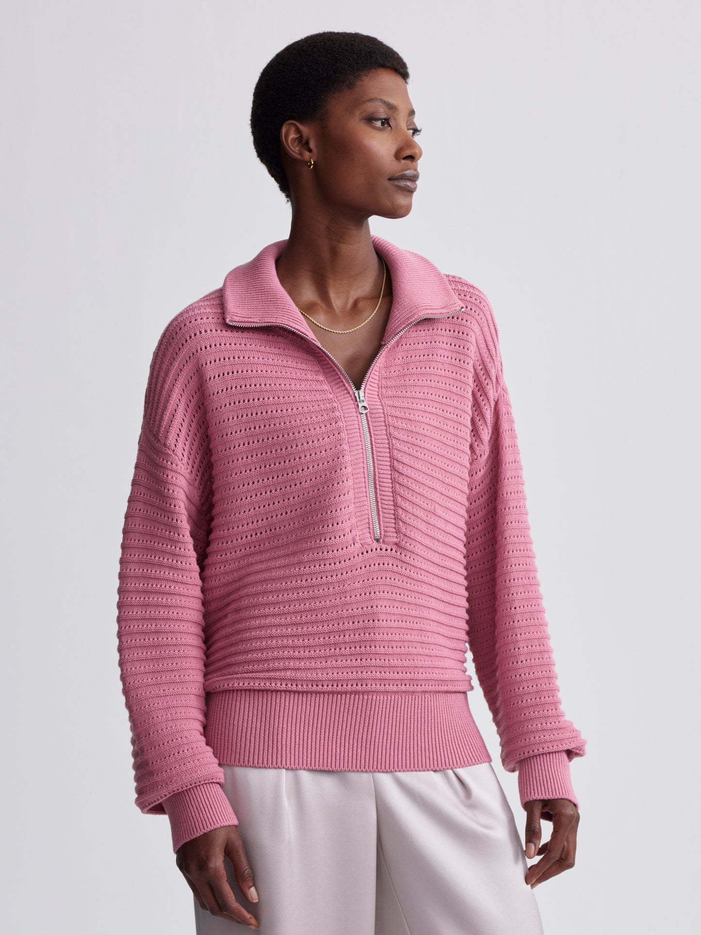 Tara Pointelle Half Zip