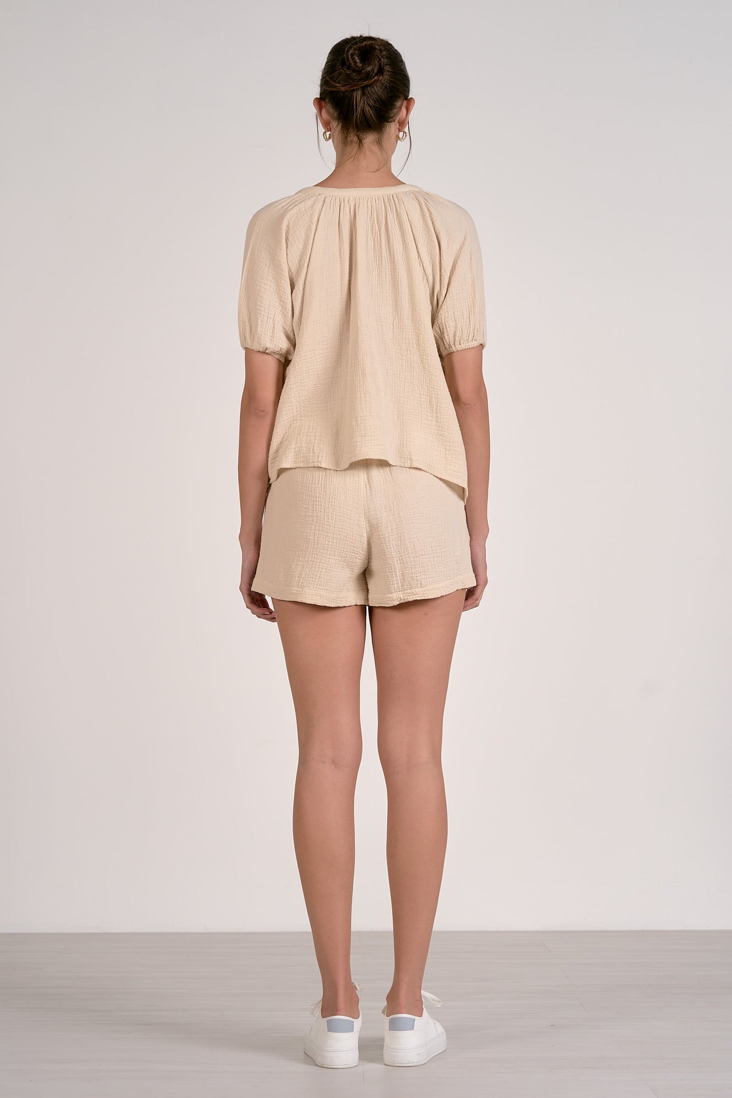 Puff Sleeve Button Down - Natural