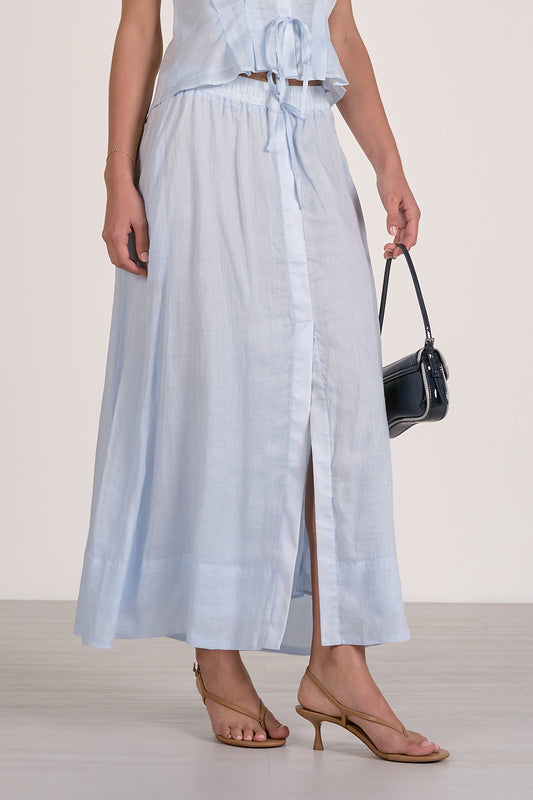 Maxi Linen Skirt - Light Blue