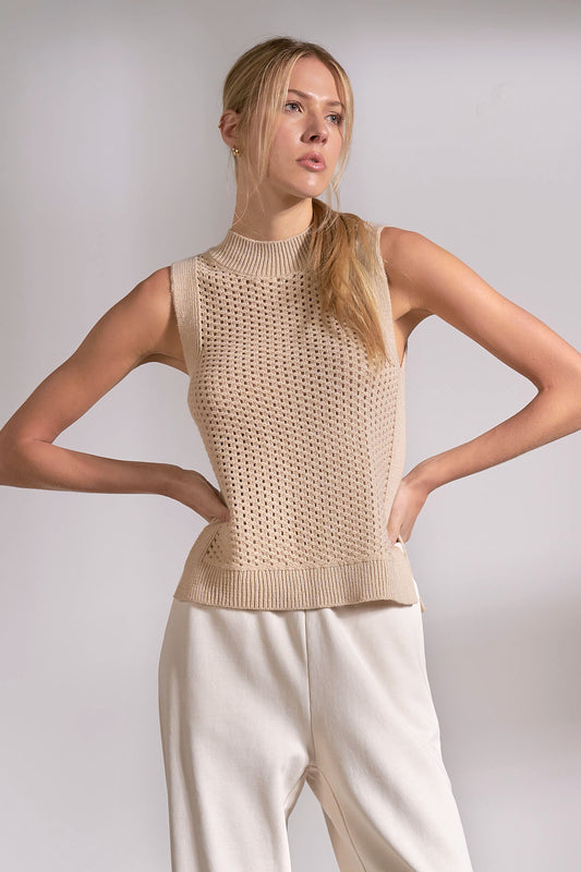 Sand Sleeveless Sweater