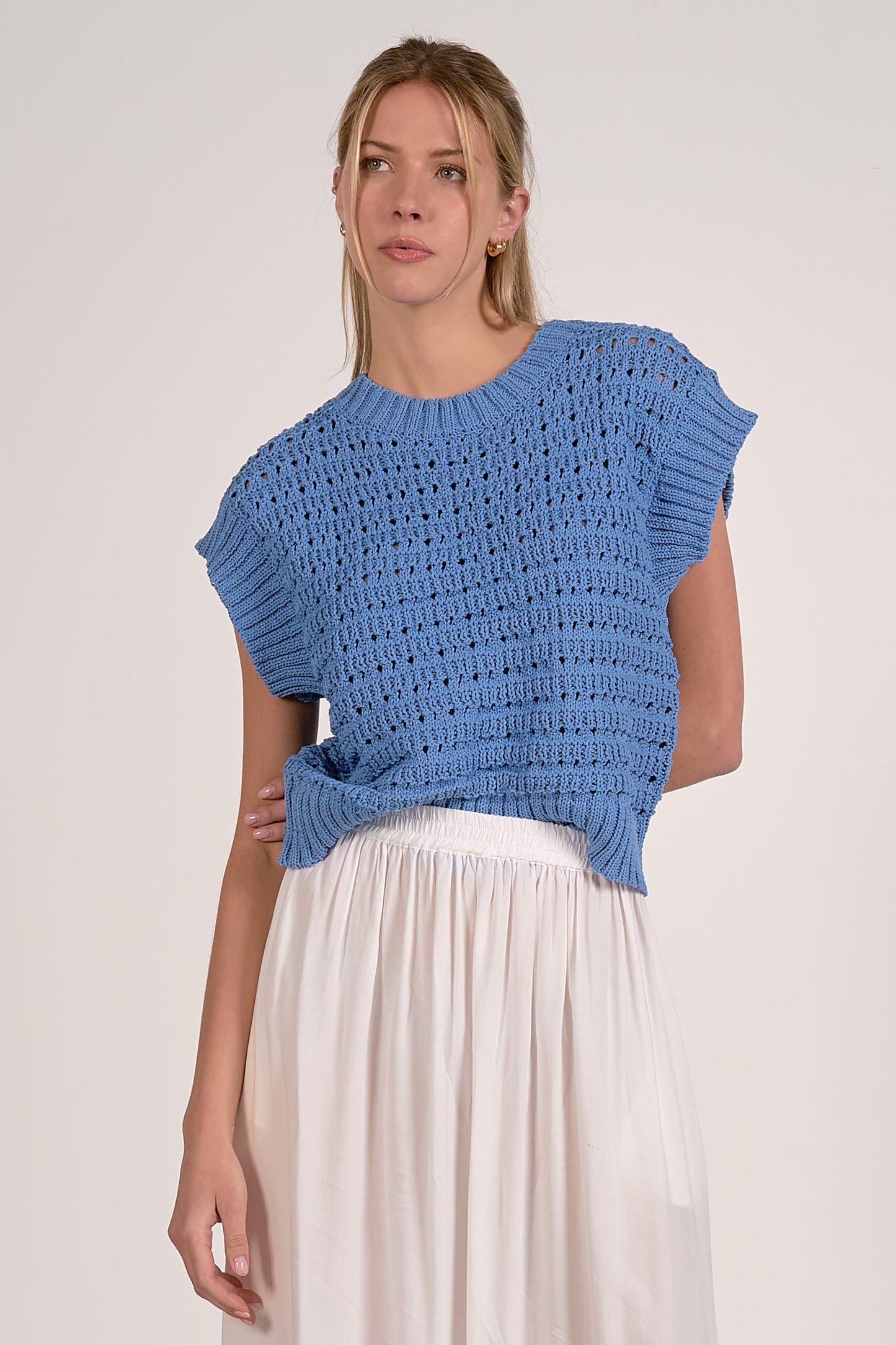 Woven Sleeveless Top - Blue