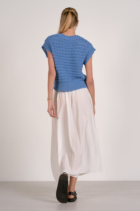 Woven Sleeveless Top - Blue